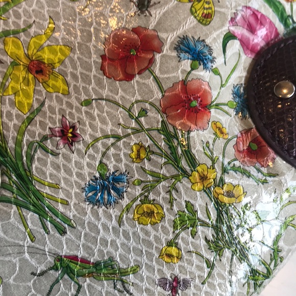 ALDO snake pattern grey purple flowers sm hand bag - Picture 6 of 6